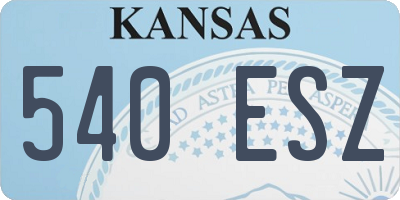 KS license plate 540ESZ