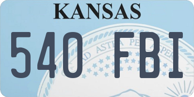 KS license plate 540FBI