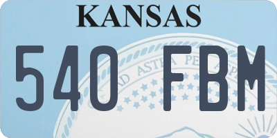 KS license plate 540FBM