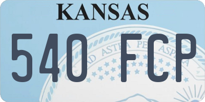 KS license plate 540FCP