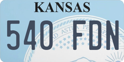 KS license plate 540FDN