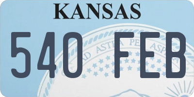 KS license plate 540FEB