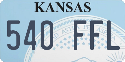 KS license plate 540FFL