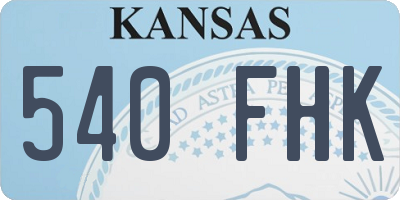 KS license plate 540FHK