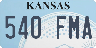 KS license plate 540FMA