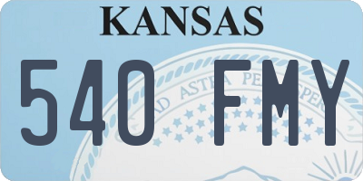 KS license plate 540FMY