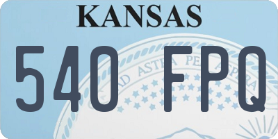 KS license plate 540FPQ