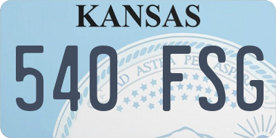 KS license plate 540FSG