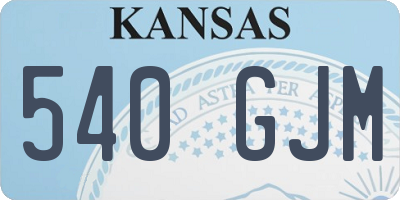 KS license plate 540GJM