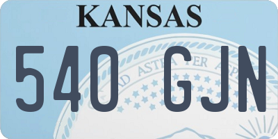 KS license plate 540GJN