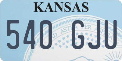 KS license plate 540GJU