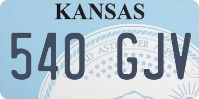 KS license plate 540GJV