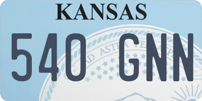 KS license plate 540GNN