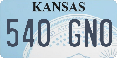 KS license plate 540GNO
