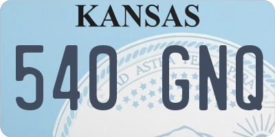 KS license plate 540GNQ