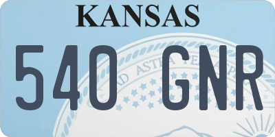 KS license plate 540GNR