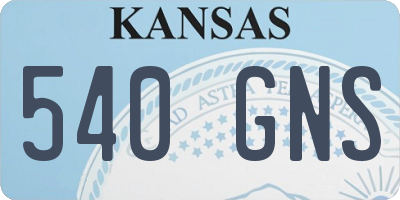 KS license plate 540GNS