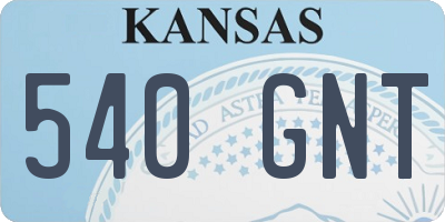 KS license plate 540GNT