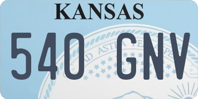 KS license plate 540GNV