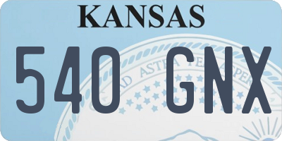 KS license plate 540GNX