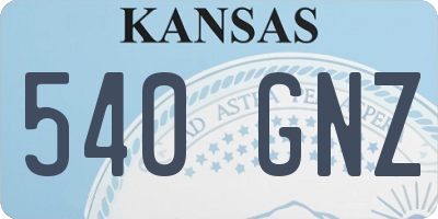 KS license plate 540GNZ