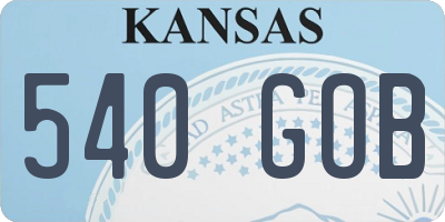 KS license plate 540GOB