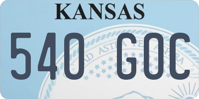 KS license plate 540GOC