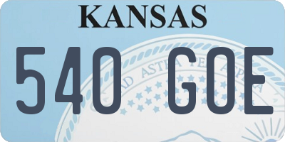 KS license plate 540GOE