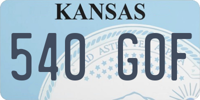 KS license plate 540GOF