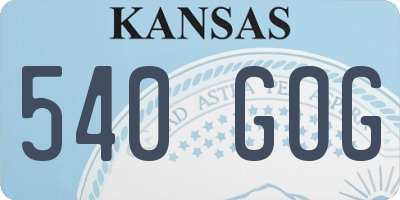 KS license plate 540GOG