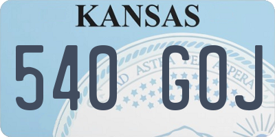 KS license plate 540GOJ