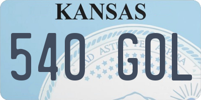 KS license plate 540GOL