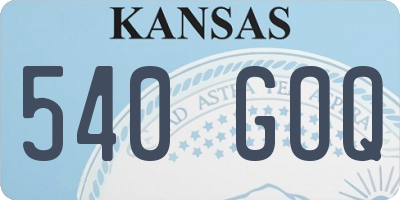 KS license plate 540GOQ