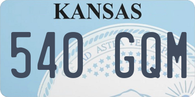 KS license plate 540GQM