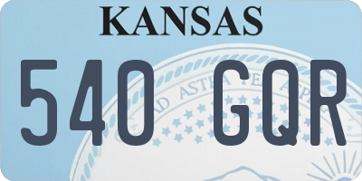 KS license plate 540GQR