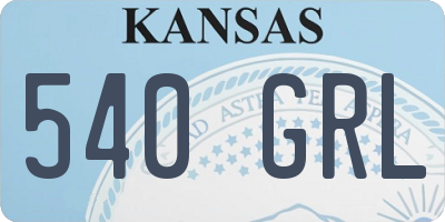 KS license plate 540GRL
