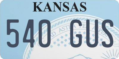KS license plate 540GUS
