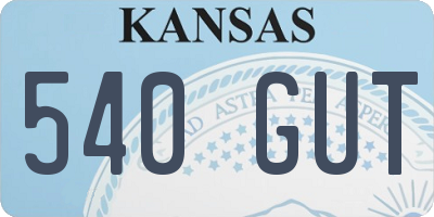 KS license plate 540GUT