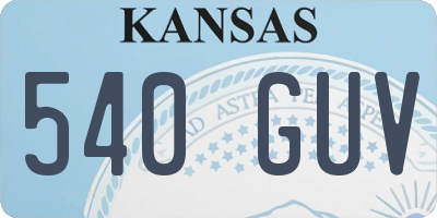 KS license plate 540GUV