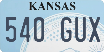 KS license plate 540GUX