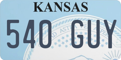 KS license plate 540GUY