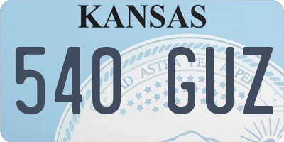 KS license plate 540GUZ