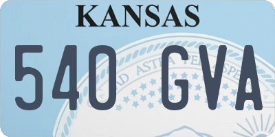 KS license plate 540GVA