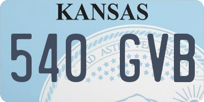 KS license plate 540GVB