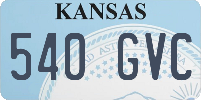 KS license plate 540GVC