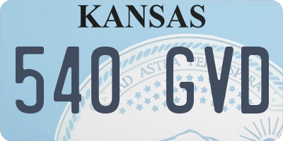 KS license plate 540GVD