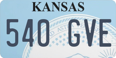 KS license plate 540GVE