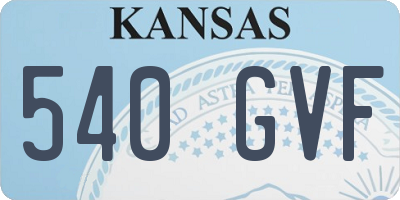 KS license plate 540GVF