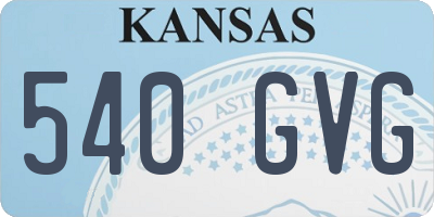 KS license plate 540GVG