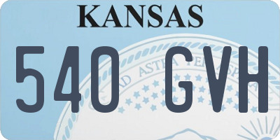 KS license plate 540GVH
